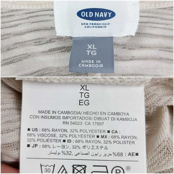 Old Navy Cream Knit Stripe Flowy Long Sleeve Top XL - Picture 12 of 16